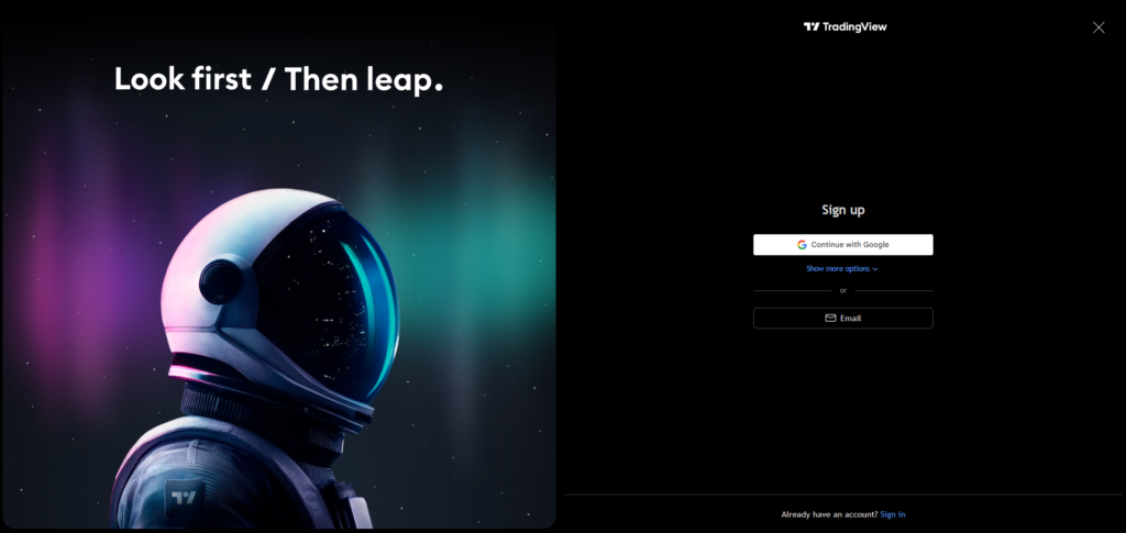 S'inscrire sur TradingView